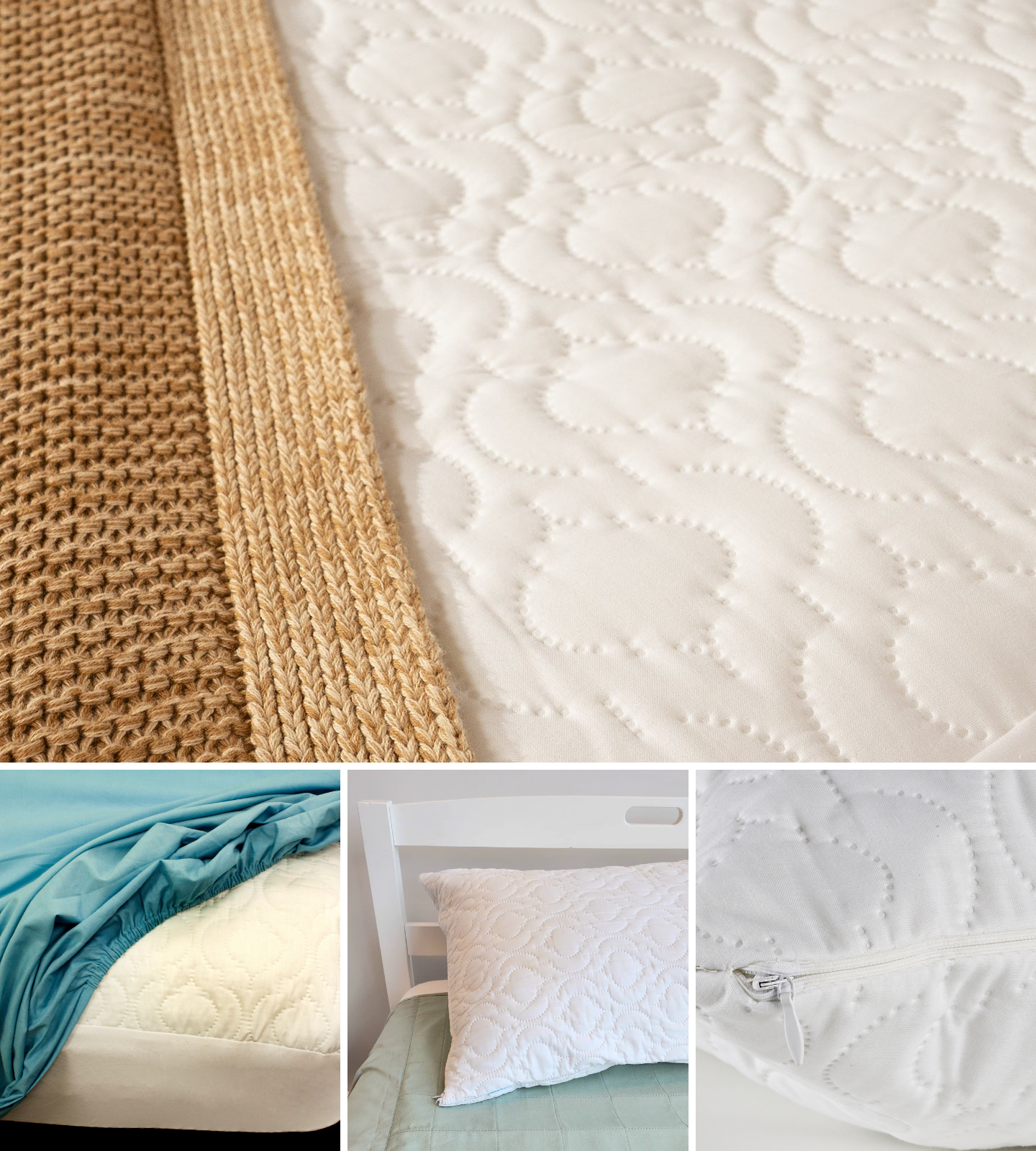 Pictures of products in the Brolly Sheets Home Bundle Quilted Mattress and Pillow Protector