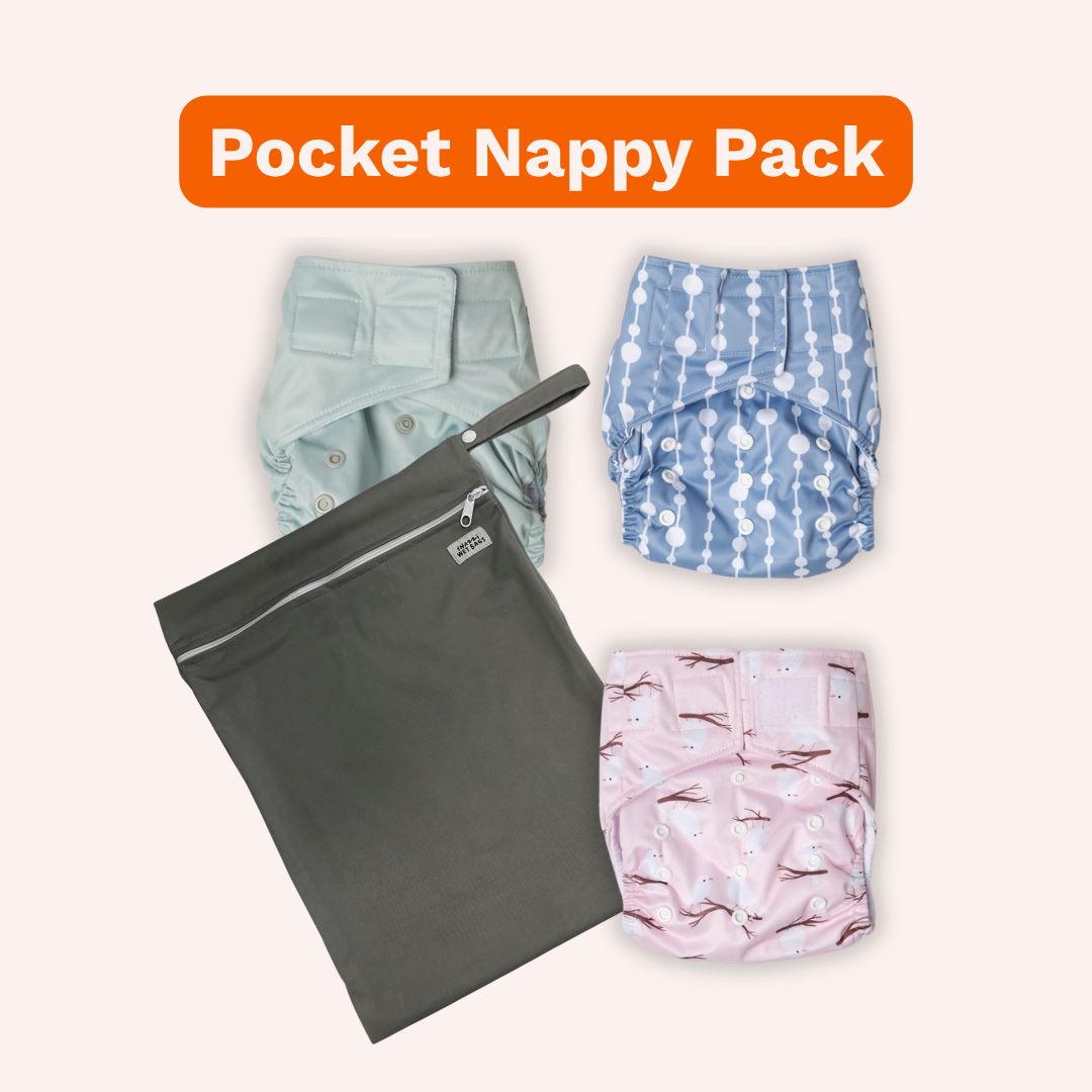 Snazzi Pants Pocket Trial Nappy Pack with Brolly Medium Wet Bag included