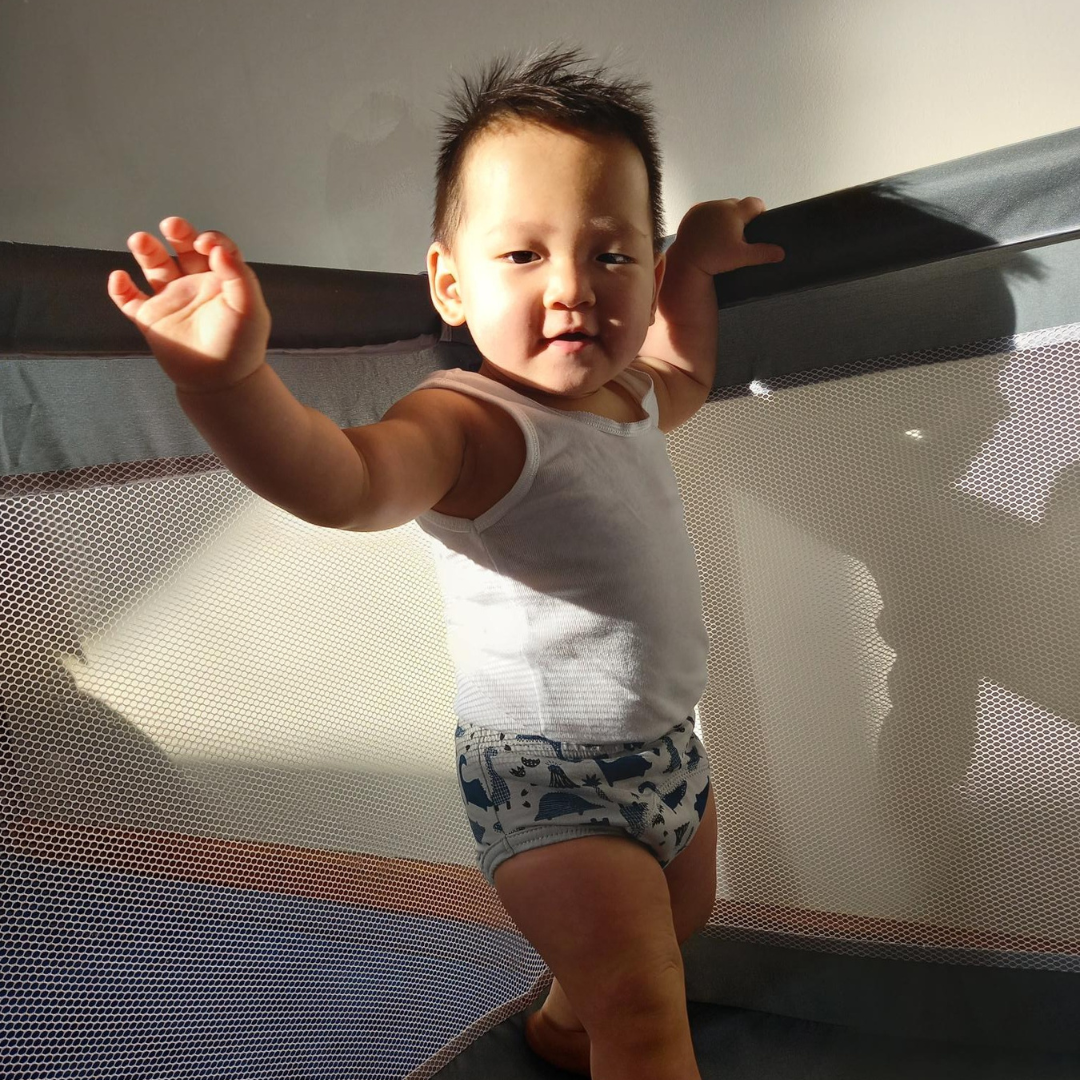 Child wearing Snazzi Pants Day Trainers - Dino Dash
