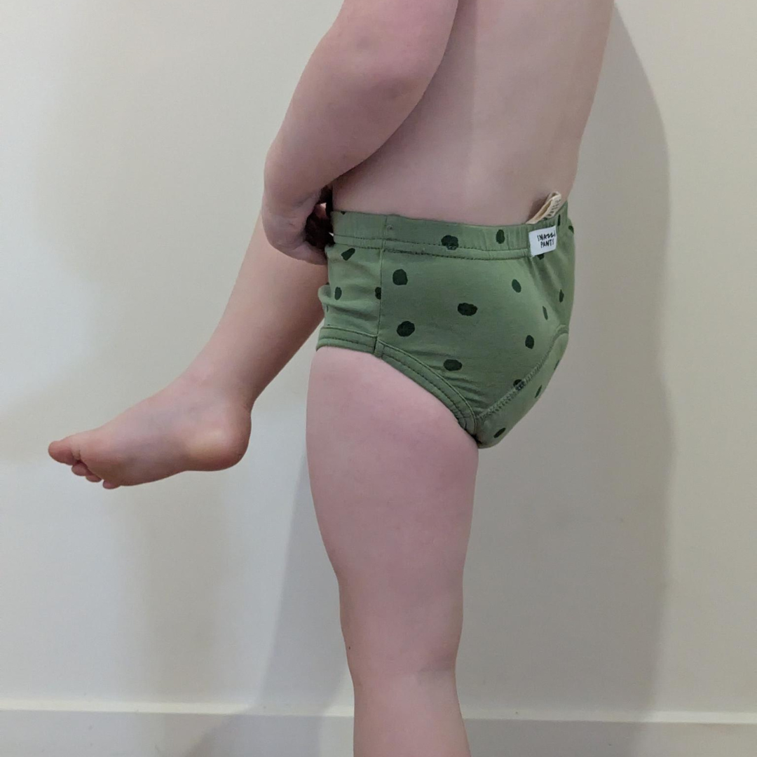 Child wearing Snazzi Pants Day Trainers - Sprouty Spots
