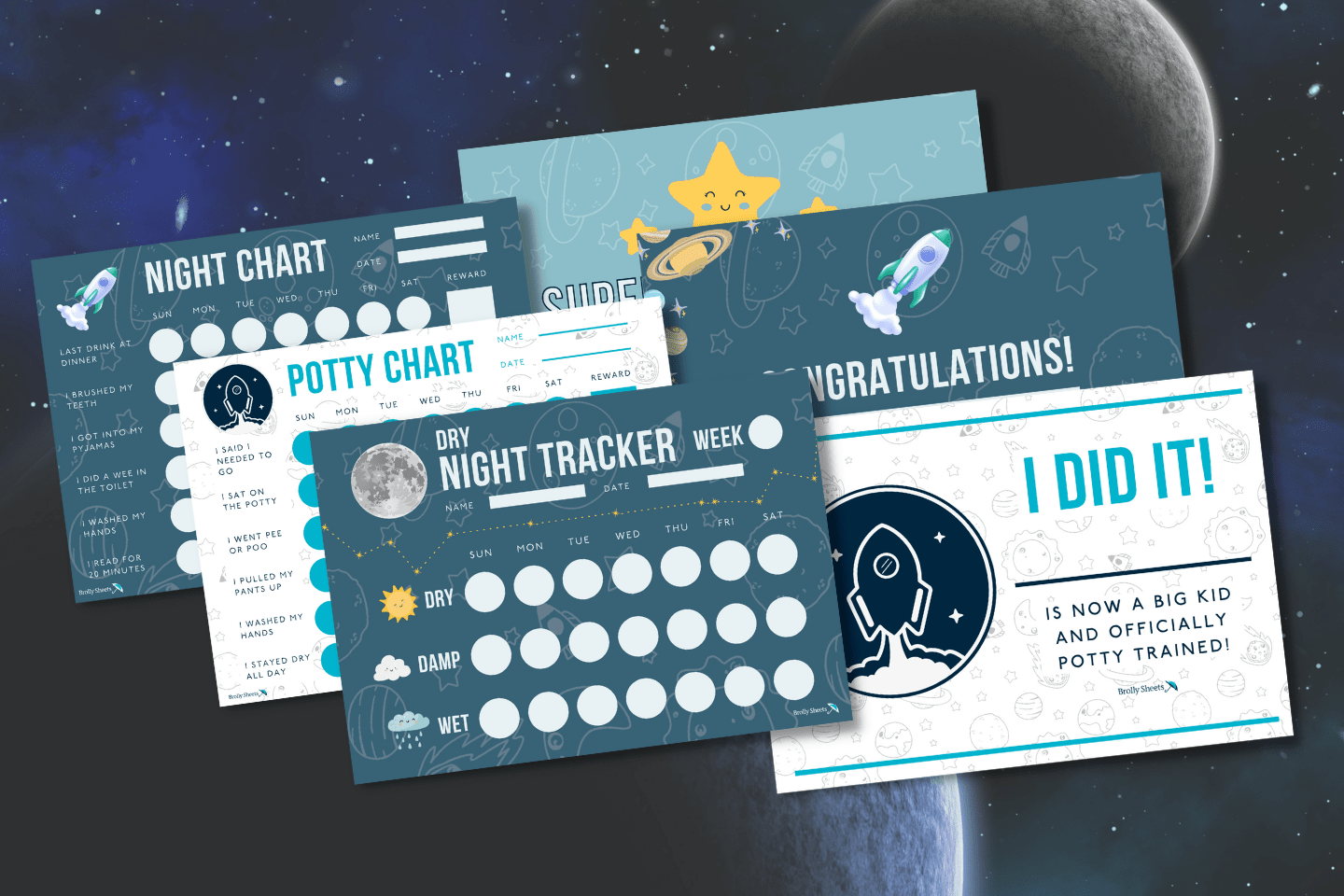 Potty Training Reward Charts for Night Training in our Space Print