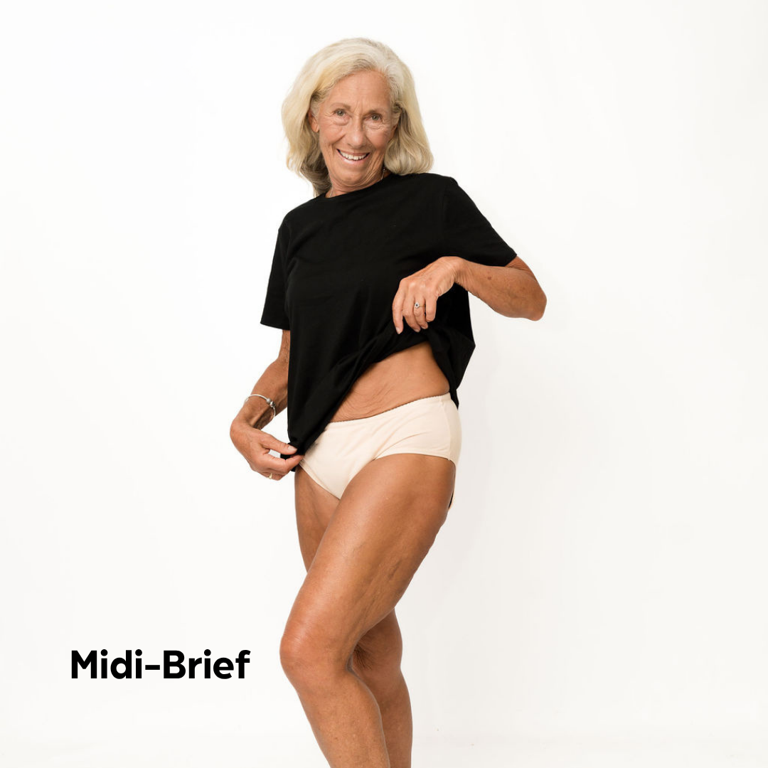 Women’s Absorbent Underwear - Midi Brief - Beige