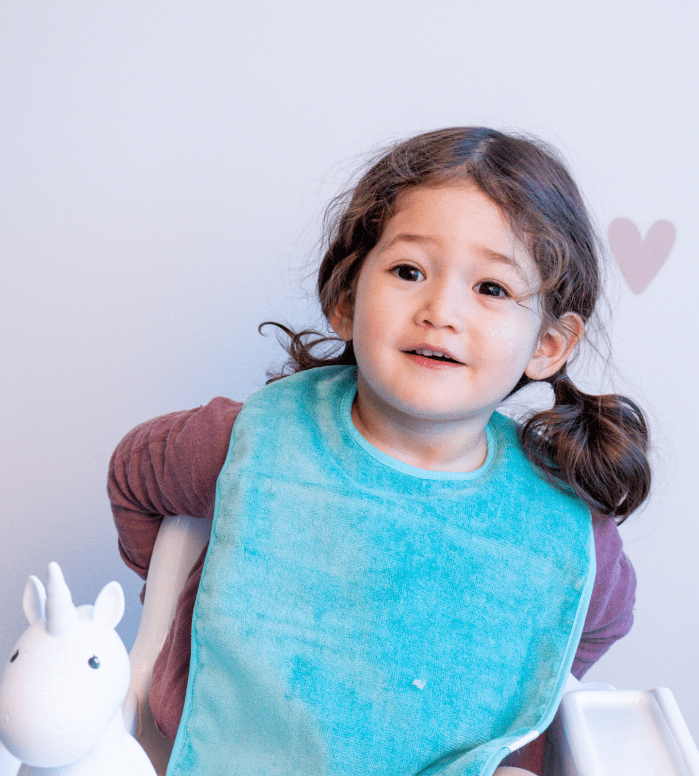 Toddler in our Turquoise Extra Absorbent Bib